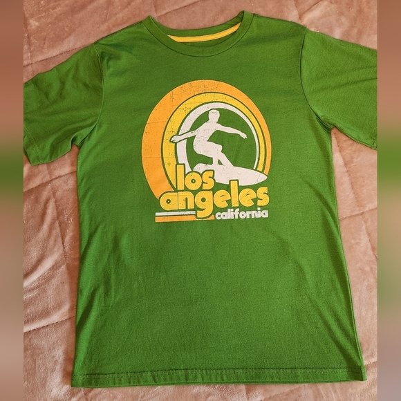 There Abouts Boys Green Retro Los Angeles Surfer Shirt - Picture 2 of 6